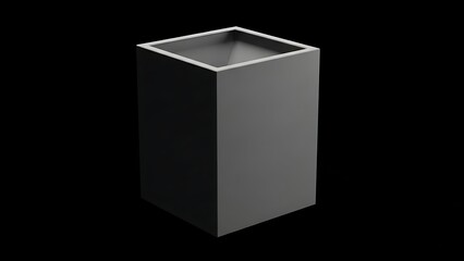Minimalist Square Planter on Black Background for Modern Decor.