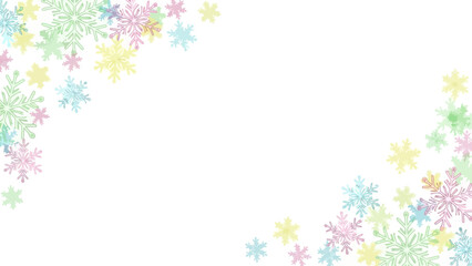 Pastel Snowflake Corner Decoration A Delicate and Serene Winter Background for Designs