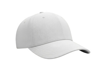 Plain white baseball cap for customization isolated on transparent background