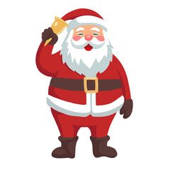 Cheerful Santa Claus ringing a bell, spreading holiday joy and Christmas spirit, perfect for festive season marketing campaigns and holiday greeting cards