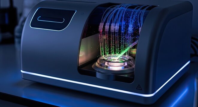 Advanced scientific laboratory equipment for genetic research and analysis. - Powered by Adobe