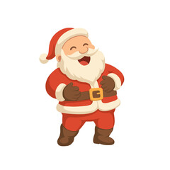 Delightful Santa Claus laughing wholeheartedly, spreading holiday cheer and festive spirit for a joyful Christmas season with his iconic red suit