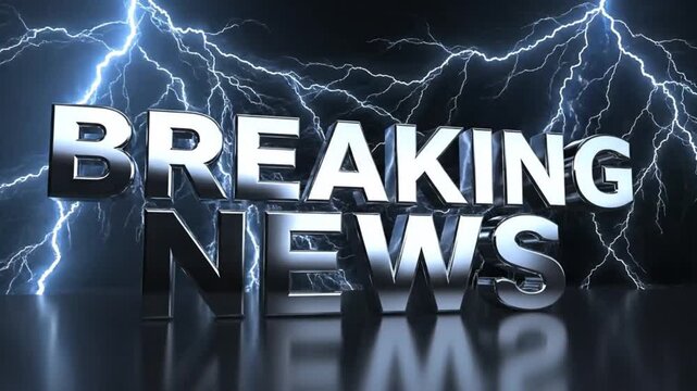 Dramatic breaking news intro sequence with electrifying visual effects, ideal for urgent updates and powerful announcements on digital platforms