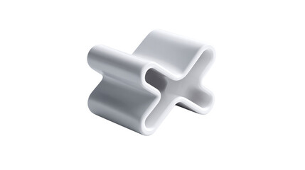 Obraz premium Abstract Curve Chair: A minimalist chair in a crisp white finish, featuring a unique, sculptural design. Its flowing lines and modern aesthetic create a statement of simple elegance.