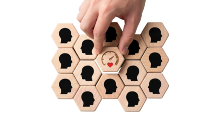 Conceptual image for employee motivation, performance, and team management, isolated on transparent background, png