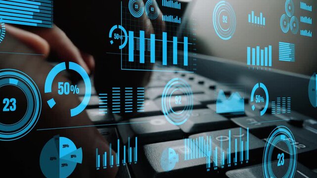 Explore an intricate blend of data visualization and technology, showcasing dynamic graphs and statistics on a laptop keyboard that symbolize modern analysis and innovation. Xenic - Powered by Adobe