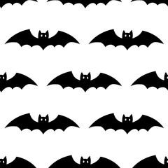 Scary Flying Bat Silhouette Pattern for Halloween Artwork