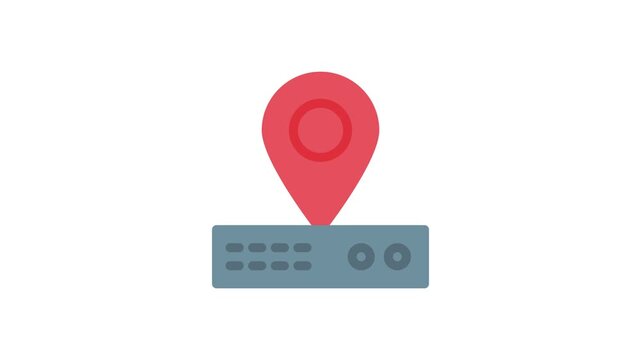 Location tracking icon featuring a pin symbol with a circular radar design, indicating GPS functionality.
