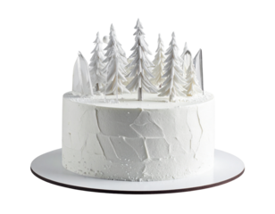  White Forest Cake with Crystal Sugar Shards – Transparent Background PNG