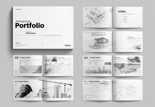 Architect Brochure Template Design Layout Landscape