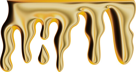 3D Golden Liquid Drop Isolated high quality