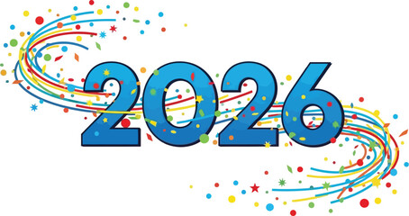 Fototapeta premium 2026 new year celebration future date event holiday party festive greeting