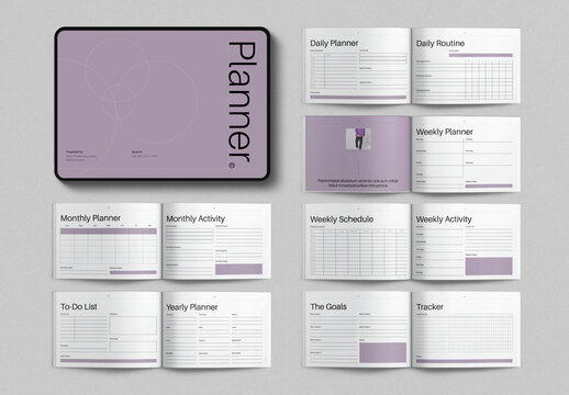 Digital Planner Template Design Layout Landscape