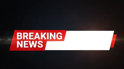 Breaking news motion graphic for your urgent updates, a dynamic overlay for news channels and social media broadcasts with space for your text