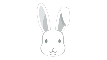 Obraz premium A simple, stylized illustration of a white rabbit's head with long ears.