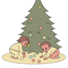 christmas tree with snowman and gifts