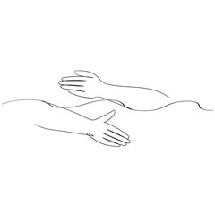 Obraz premium continuous line drawing person with hug gesture illustration vector