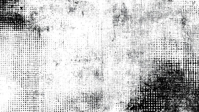 Distressed abstract halftone grunge black and white texture background effect