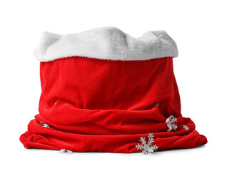 Fototapeta premium Full Santa Claus bag isolated on white background