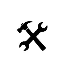 Hammer and Wrench and Screwdriver Tools on White Background