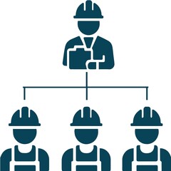 Construction Team Organization Chart Hierarchy Icon