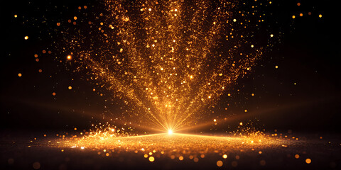 Rich Gold Sparkle Wave Texture, fireworks in the night sky