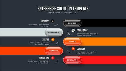 Financial Proposal Frame Template Vector Illustration. Product Planning 5 Element Diagram Presentation Design. Modern Insight Five Option Infographic Slideshow Layout.