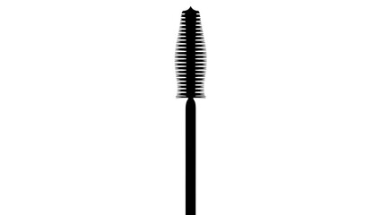 Black Mascara Wand with Bristles for Eyelash Application isolated PNG with Transparent Background