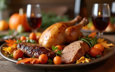 Thanksgiving celebration traditional dinner concept. High quality