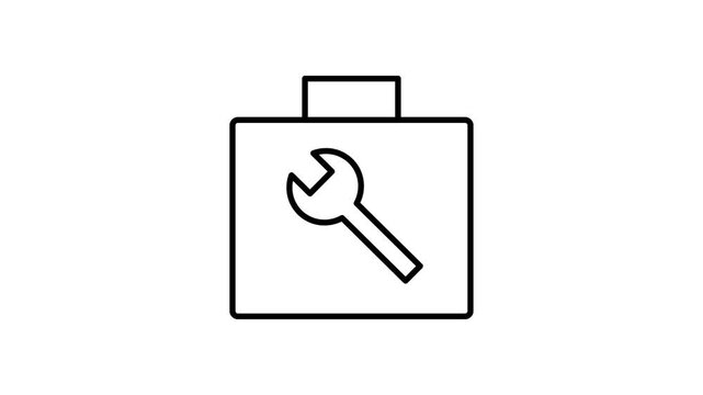 A toolbox containing a wrench, showcasing essential tools for repairs and maintenance tasks.