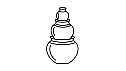 Stack of pots icon simple line art vector illustration isolated on white background