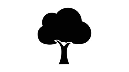 Simple tree icon flat vector glyph illustration isolated on white background for nature and environment designs