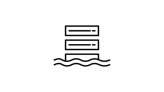 Three brightly colored blocks stacked on top of each other, floating on calm water, showcasing their vivid hues.