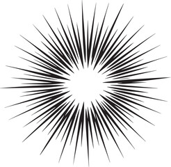 Obraz premium Sunburst lines of abstract radial explosion rays beams element with transparent background