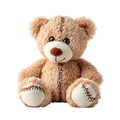 Obraz premium Isolated Cute Brown Teddy Bear with Stitched Details