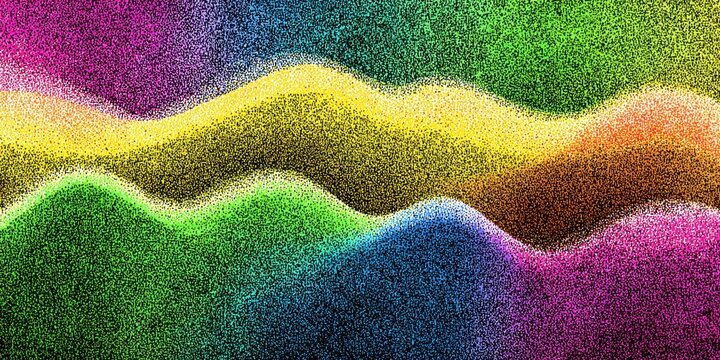 Abstract Colorful Wavy Pattern with Pixelated Texture and Dark Background