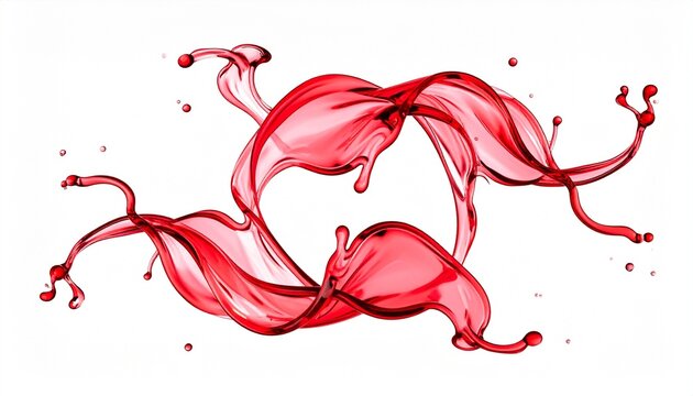 Red liquid splash circle design - Powered by Adobe