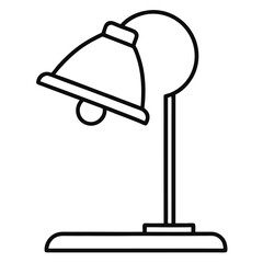 Desk lamp vector illustration with adjustable metal design on isolated background