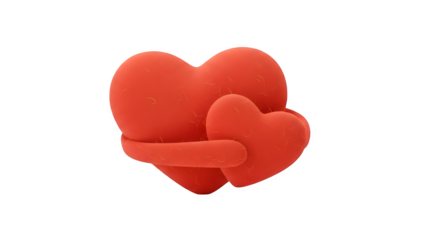 Intertwined Hearts, isolated on transparent background