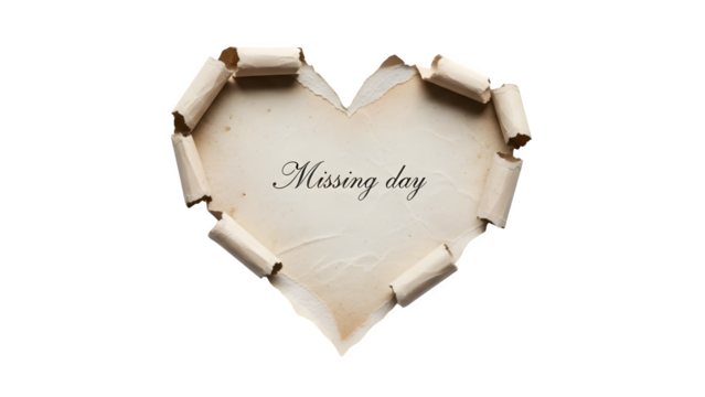 Torn Paper Heart with Text, isolated on transparent background - Powered by Adobe