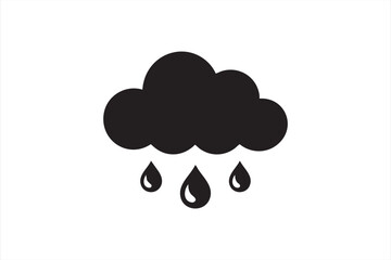 Rain cloud icon with falling drops for weather apps and forecast dashboards