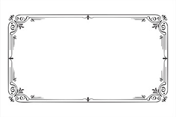 Vintage ornamental border frame with elegant scroll flourishes