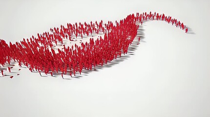 Red Ribbon of People - An HIVAIDS Awareness Symbol.