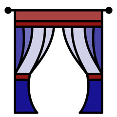 curtains icon vector design template simple and modern