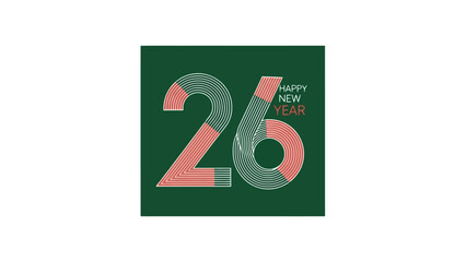 Creative 26th Anniversary Celebration Design Featuring Happy New Year Text and Abstract Illustration