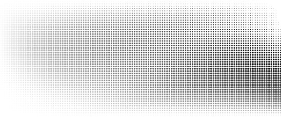 Dotted halftone gradient texture. Fading polka dot background. Repeated dots gradation pattern background. Black vanishing comic pop art overlay backdrop.