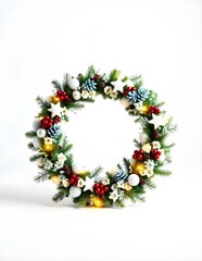 christmas wreath isolated on white