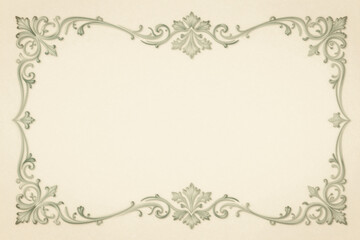 Elegant Vintage Ornate Frame Design with Intricate Scrollwork and Floral Accents, Perfect Decorative Background Element for Invitations and Certificates