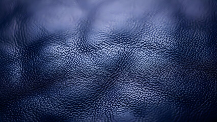 Abstract Textured Close-Up of Dark Blue Leather Material in Artistic Photography