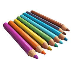 Fototapeta premium Colorful pencils arranged diagonally